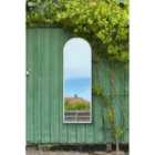 MirrorOutlet The Arcus - White Framed Large Arched Window Garden Mirror 63'' x 21''