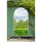 MirrorOutlet The Arcus - White Framed Arched Garden Wall Mirror 71'' x 35''