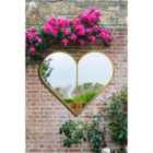 MirrorOutlet The Corde - Gold Metal Framed Heart Shaped Garden Mirror 31'' x 31''