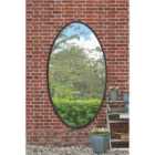 MirrorOutlet The Ovale - Black Metal Framed Oval Garden Wall Mirror 71'' x 39''