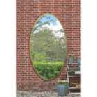MirrorOutlet The Ovale - Gold Metal Framed Oval Garden Wall Mirror 71'' x 39''