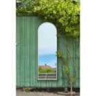 MirrorOutlet The Arcus - White Framed Arched Garden Wall Mirror 71'' x 24''