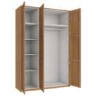 Wickes Ashland Oak Shaker Triple Wardrobe with Rail, Shelves, Plinth & Panels - 2333 x 1536mm