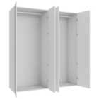 Wickes Claydon White Slab 2 Cabinet Quad Wardrobe with Rail - 2250 x 2000mm