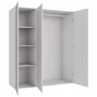 Wickes Claydon White Slab Triple Wardrobe with Shelves & Rail - 1800 x 1500mm