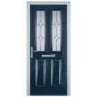 Door-Stop 2 Panel 2 Square Blue Right Hand GRP Composite Door - 2100mm