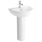 Chennai 1 Tap Hole Basin & Full Pedestal - 550mm