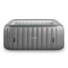 Wave Pacific 6 Person Square Inflatable Hot Tub Grey Rattan