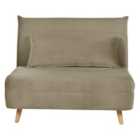 Beliani Velvet Single Sofa Bed Olive Green Setten