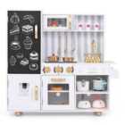 COSTWAY Pretend Play Kitchen for Kids with Utensils Aged 3+-White