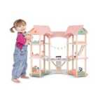 COSTWAY Multi-Layer Wooden Dollhouse Versatile Kids Playhouse Toy with 7-Room-Pink