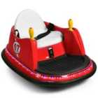 COSTWAY Kids Ride-On Bumper Car with Colorful Flashing Lights and Music-Red