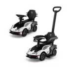 COSTWAY Kids Licensed Lamborghini Ride on Car with Push Handle-White