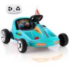 COSTWAY 12V Kids Electric Go Kart with Remote and 3 Speeds and Lights-Blue