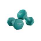 Songmics Set Of 2 Dumbbells Hexagon Neoprene Coating Strength Training - Teal