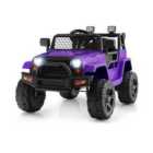 COSTWAY 12V Kids Ride on Car with Remote Control and Music-Purple