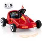 COSTWAY 12V Kids Electric Go Kart with Remote and 3 Speeds and Lights-Red