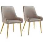 Tectake Avane Dining Chair Taupe Set Of 2