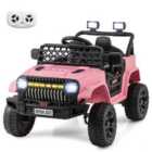 COSTWAY 12V Kids Ride on Truck Battery Powered Car with Parental Remote-Pink