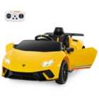 COSTWAY 12V Kids Ride on Car Lamborghini with Remote Control and LED Lights-Yellow