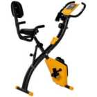 HOMCOM 2-In-1 Folding Exercise Bike with 8-Level Magnetic Resistance Yellow