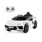 COSTWAY 12V Electric Kids Ride On Car with Remote Control and Lights-White