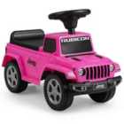 COSTWAY Licensed Jeep Ride On Push Car with Steering Wheel and Engine Sound for Ages 18-36 Months-Pink