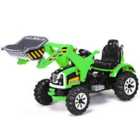 COSTWAY 12V Battery Powered Kids Ride on Excavator with Horn and Safety Belt-Green