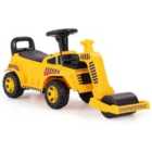 COSTWAY Kids Ride on Road Roller with Adjustable Roller and Anti-Tipping Block-Yellow