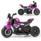 COSTWAY 6V Kids Ride-on Motorcycle with 2-wheel/3-wheel Conversion & Detachable Training Wheels-Pink