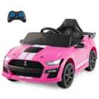COSTWAY 12V Kids Ride on Car Electric Licensed Ford Mustang Shelby GT500 for Kids Aged 3-8-Pink