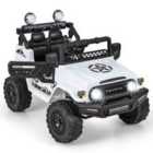 COSTWAY 12V 7Ah Licensed Toyota FJ Cruiser Electric Car with Remote Control-White