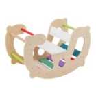 COSTWAY 2-in-1 Rocking Horse Arch for Kids with Rocker-Natural