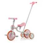 COSTWAY 4-in-1 Multifunctional Kids Training Balance Trike wih Adjustable Push Handle-Pink