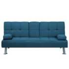 Beliani Fabric Sofa Bed Blue Roxen