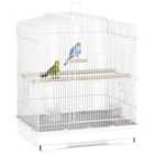 PawHut 59cm Large Bird Cage with Perches, Food Bowls, Swing, White