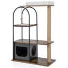 COSTWAY 118 cm Tall Cat Tree Tower with Metal Frame-Black