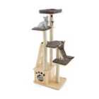 COSTWAY Modern Wooden Cat Tree Tower with Cat House