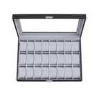 Songmics Watch Box With 24 Slots And Glass Lid - Black