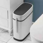 Garden Sanctuary 14L Slim Plastic Trash Bin With Toilet Brush