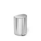 Simplehuman 6L semi-round pedal bin, brushed stainless steel - premium version