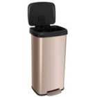Costway 68L Step Trash Can with Soft Close Lid and Deodorizer Compartment-Golden