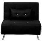 Beliani Fabric Single Sofa Bed Black Farris