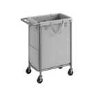 Songmics 2-compartment Laundry Hamper, 37 Gallons (140L), Dove Grey