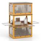 Costway 292 L Collapsible Storage Bins 3-Pack Stackable Storage Boxes with Lids-Yellow