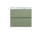 Hudson Reed Urban 600Mm Wall Hung 2-drawer Unit & Laminate Worktop - Satin Green