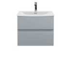 Hudson Reed Urban Wall Hung 2 Drawer Vanity Unit With Curved Basin 600Mm - Satin Grey