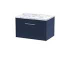 Hudson Reed Juno 600Mm Wall Hung Single Drawer Vanity & Laminate Worktop - Midnight Blue