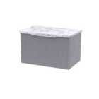 Hudson Reed Fluted 600Mm Wall Hung Single Drawer Vanity & Laminate Worktop - Satin Grey