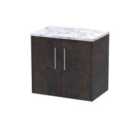 Hudson Reed Juno 600Mm Wall Hung 2-door Vanity & Laminate Worktop - Metallic Slate